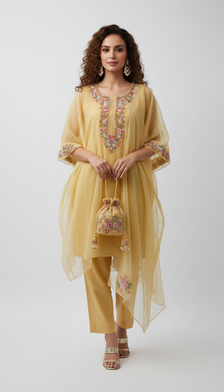 The "Golden Hour" Organza Dupatta