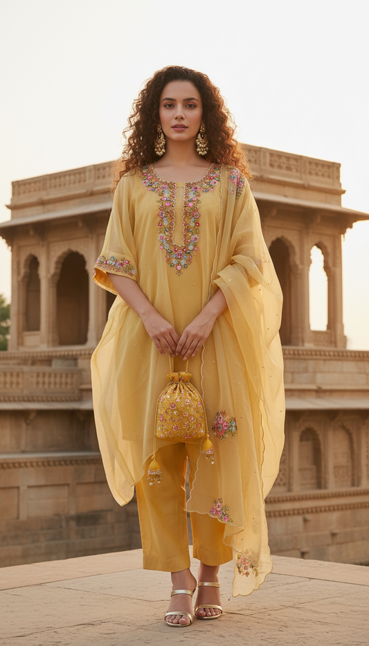 The "Golden Hour" Organza Dupatta