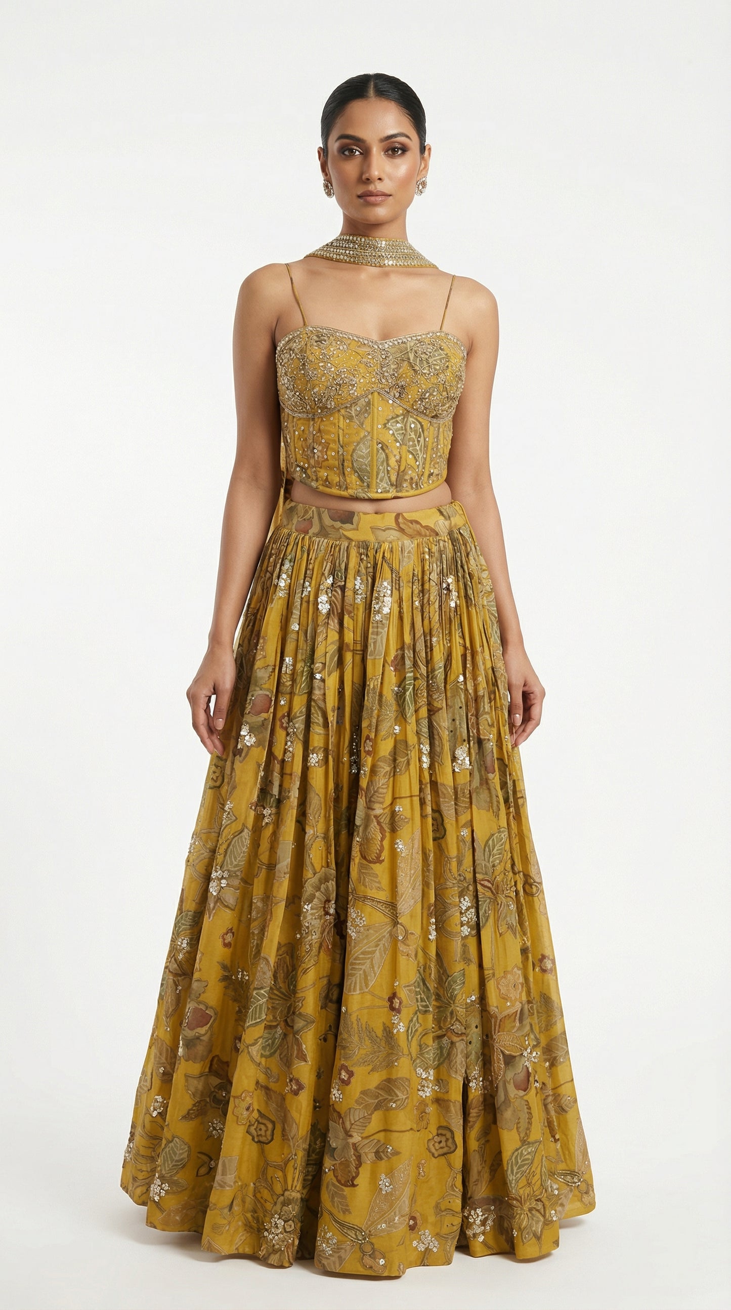 Golden Meadow Embroidered Lehenga Set